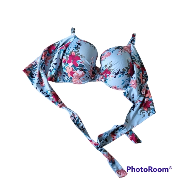 COPY - D Cup Aqua La Vie En Rose Underwire Wrap Bikini Top - Picture 2 of 5